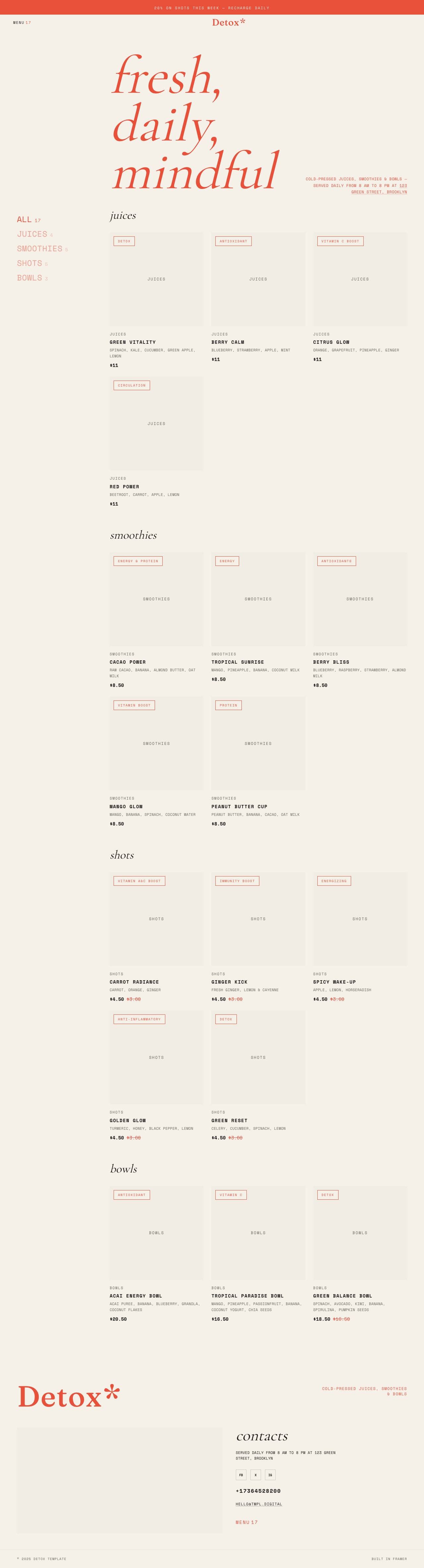 Detox Cafe template