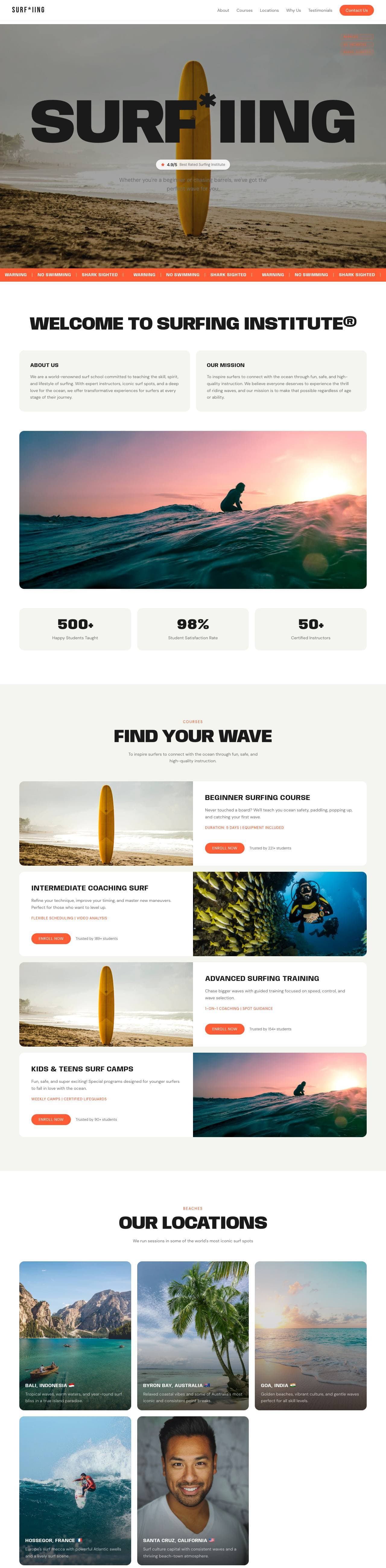 Surfing Institute template